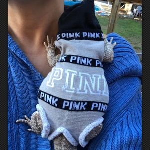 PINK VS SLEEVELESS HOODIE SHIRT 4 BEARDED DRAGON